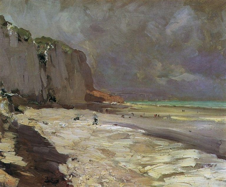 Морской берег в Дьеппе. 1890-е картина