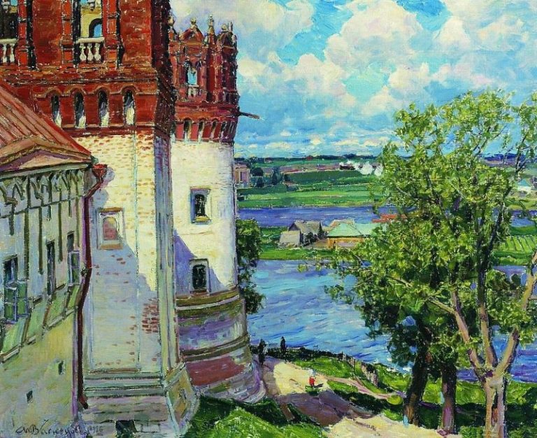 Новодевичий монастырь. Башни. 1926 картина
