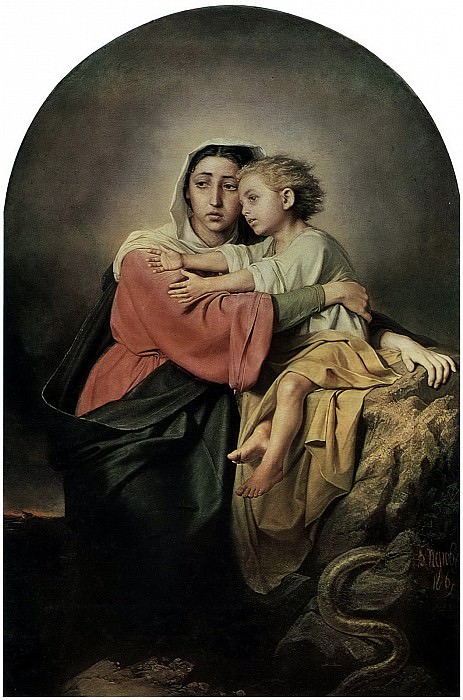 Христос и Богоматерь у житейского моря. 1867 Х. , м 155х103 ГТГ картина