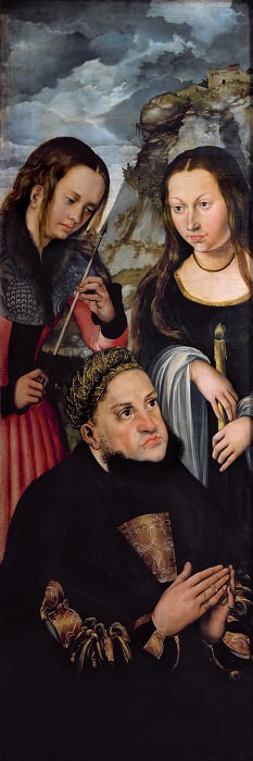 Лукас Кранах I – Фридрих Мудрый, курфюрст саксонский со святыми (створка алтаря) картина