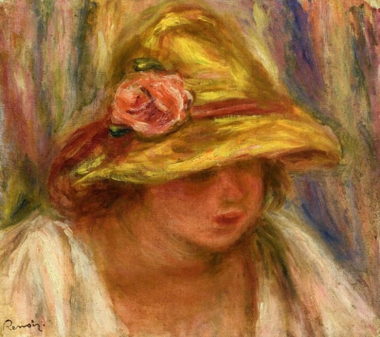 Эскиз женщины в желтой шляпе картина