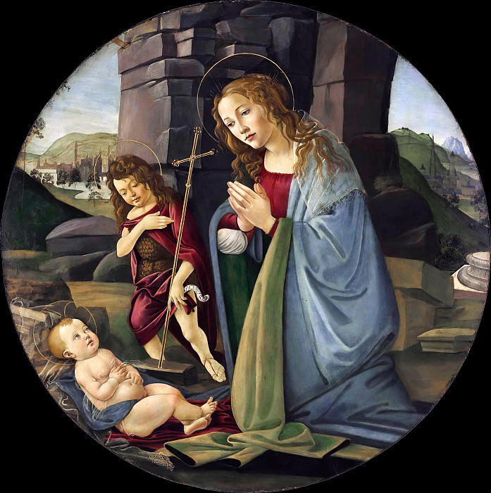 Мадонна и юный Иоанн Креститель, поклоняющиеся Младенцу Христу картина