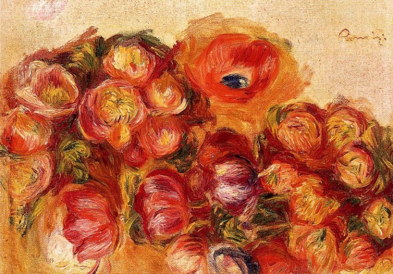 Этюд цветов – анемоны и тюльпаны картина