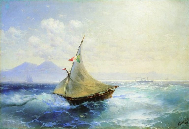 Пейзаж с Везувием 1896 68.7х100.2 картина