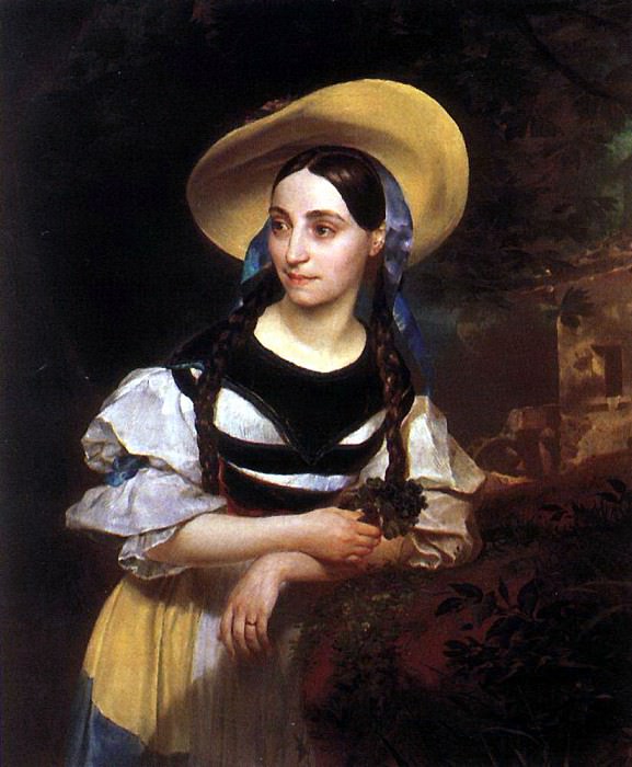 Портрет Фанни Персиани- Такинарди в роли Амины в опере Беллини Сомнамбула. 1834 картина