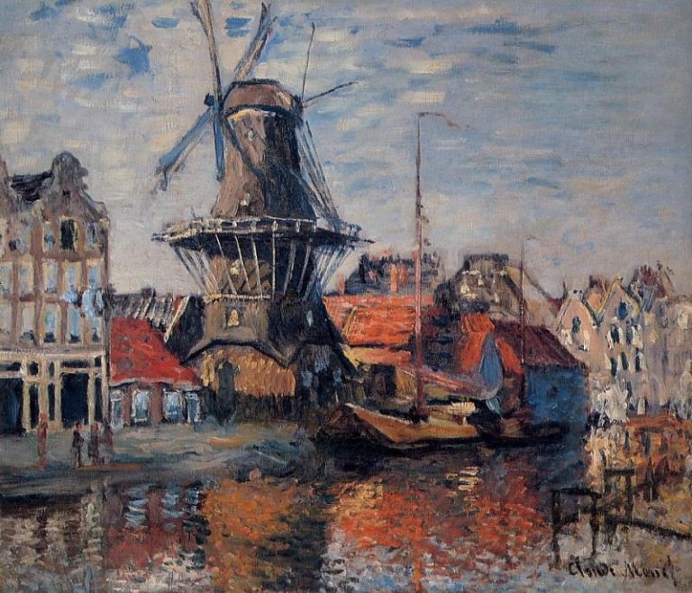 Мельница на Неизвестном канале, Амстердам картина