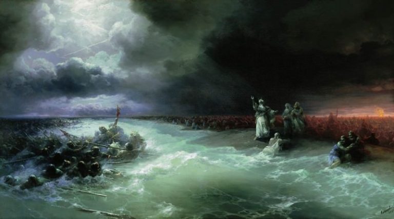 Переход евреев через Красное море 1891 96х160 картина