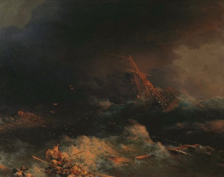 Крушение корабля Ингерманланд в Скагерраке в ночь на 30 авг. 1842 г. 1876 95х125 картина