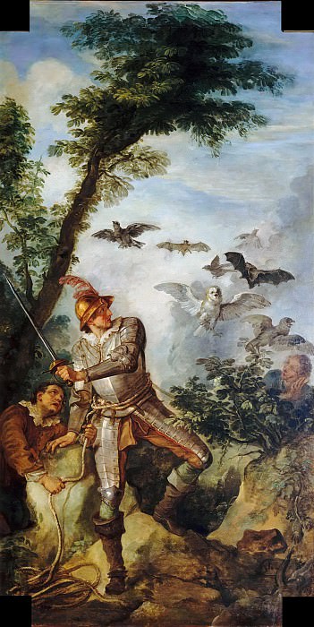 Дон Кихот и птицы из пещеры Монтесинос картина