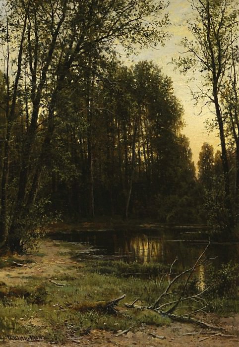 Речная заводь в лесу 1889-1890 52х47 картина