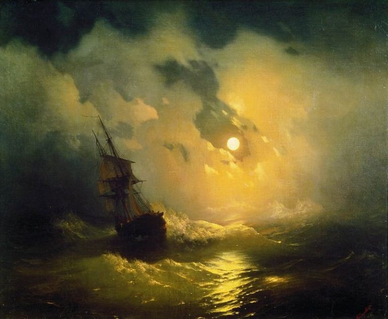 Буря на море ночью 1849 89х106 картина