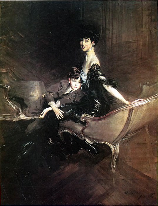 Консуэло, графиня Марлборо, с сыном Айвором Спенсером Черчиллем картина