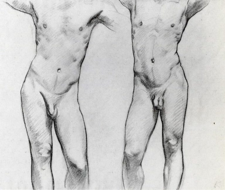 Торсы двух обнажённых мужчин картина