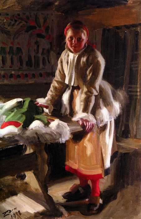 Девушка из Муры в зимней одежде картина