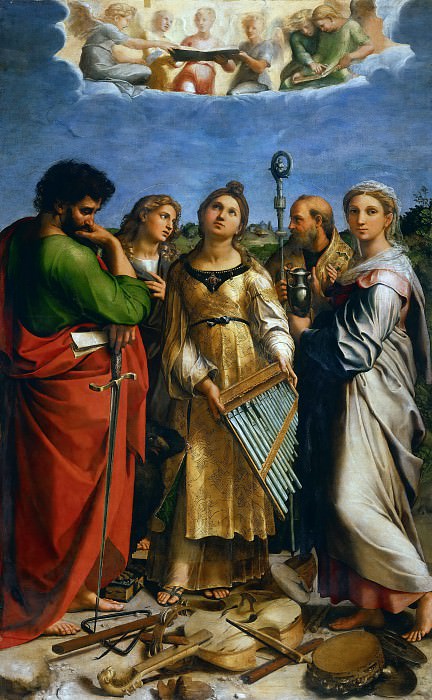 Святая Цецилия со святыми Павлом, Иоанном Богословом, Августином и Марией Магдалиной картина