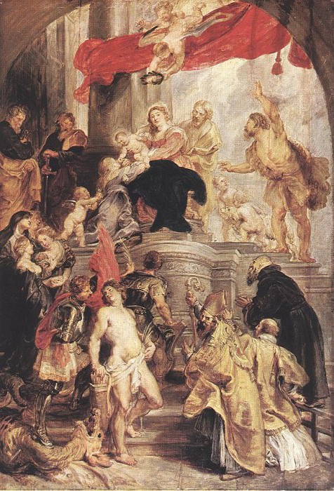 Мистическое обручение святой Екатерины (эскиз) картина