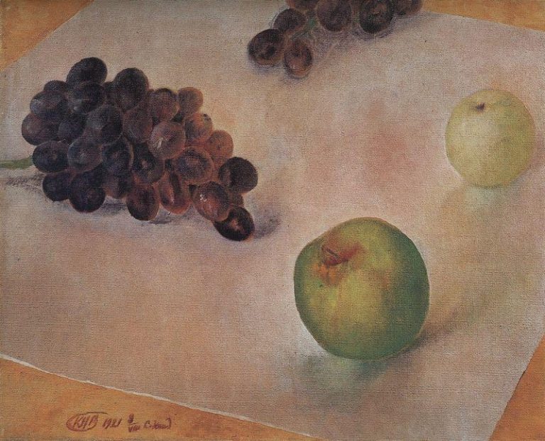 Натюрморт. Виноград и яблоки. 1921 картина