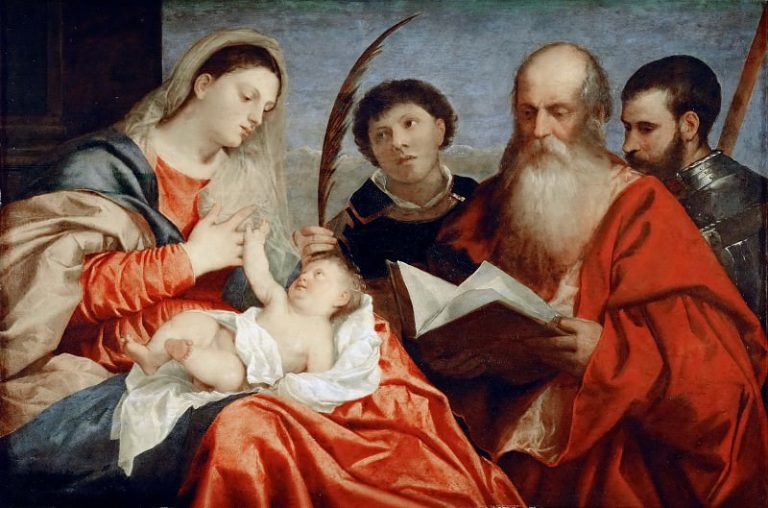 Мадонна с Mладенцем и святыми Стефаном, Иеронимом и Маврикием картина