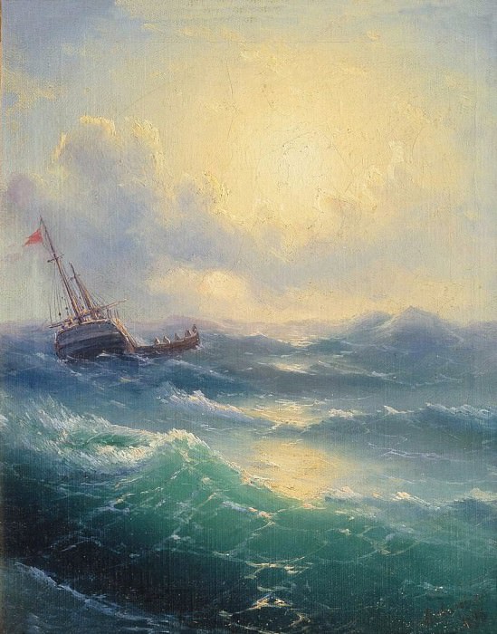 Море 1898.Этюд 24,3х20,3 картина