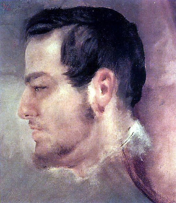 Профиль головы Глинки. 1843-1847 картина