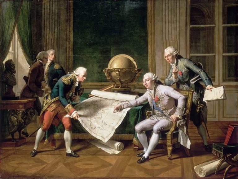 Николя-Андре Монсио – Людовик XVI дает инструкции Лаперузу 29 мая 1785 года картина
