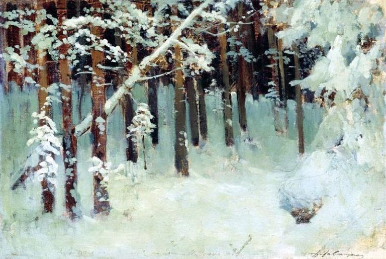 Лес зимой. 1880-е картина