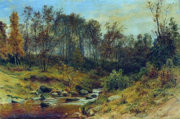 Ручей в лесу 1896 68х105 картина