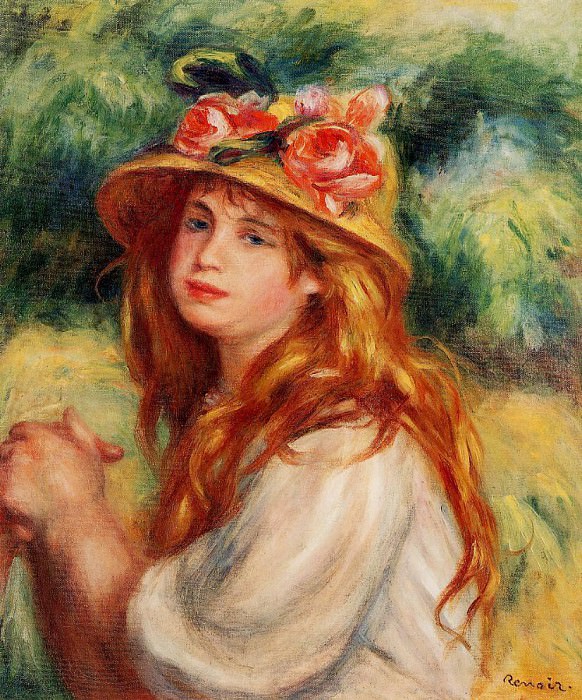 Блондинка в соломенной шляпе (также известная как Сидящая девушка) картина