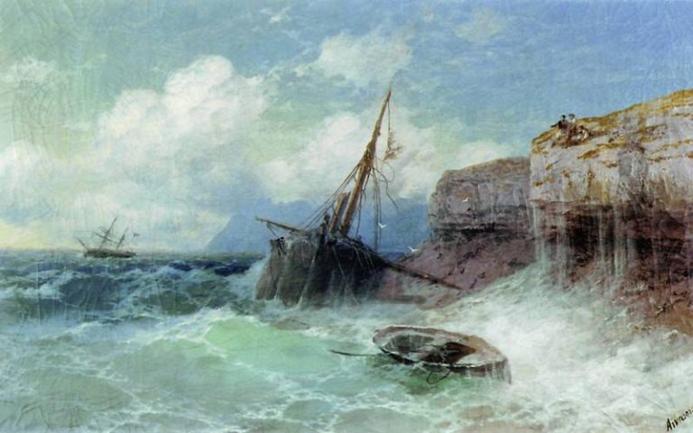 Буря на море 1880 63х98 картина