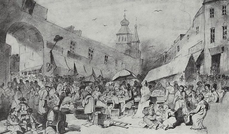 Толкучий рынок в Москве. 1868 Рис. 29, 8х48, 7 ГТГ картина