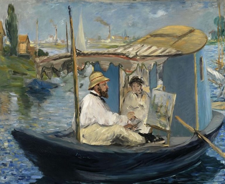 Лодка (Клод Моне с женой, работающий в своей лодке в Аржантее) картина