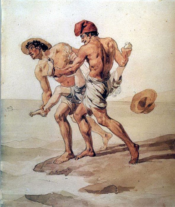 Насильное купание. 1851-1852 картина