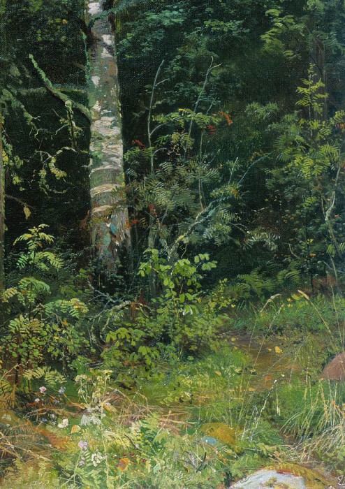 Берёза и рябинки 1878 38х28 картина