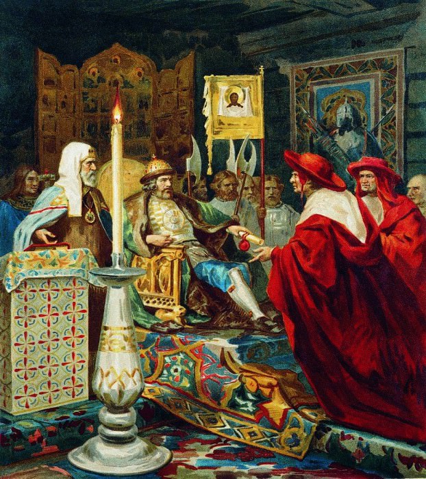Александр Невский принимает папских легатов картина