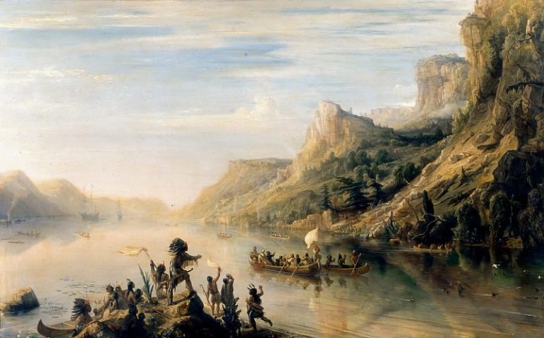 Гюден, Жан Антуан Теодор – Путешествие Жака Картье по реке святого Лаврентия в Канаде в 1535 году картина