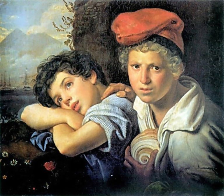 Неаполитанские мальчики-рыбаки. 1829 Х. , м. ГРМ картина
