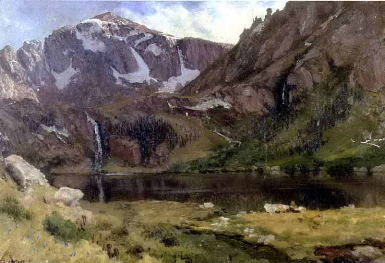 Горное озеро картина