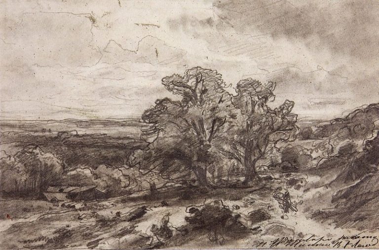 Пейзаж с дубами. 1864 18х27, 4 картина
