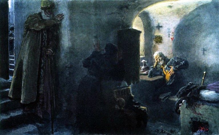 Инок Филарет в заточении в Антониево- Сийском монастыре картина