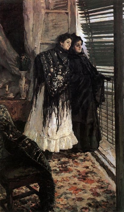 У балкона. Испанки Леонора и Ампара. 1888-1889 картина