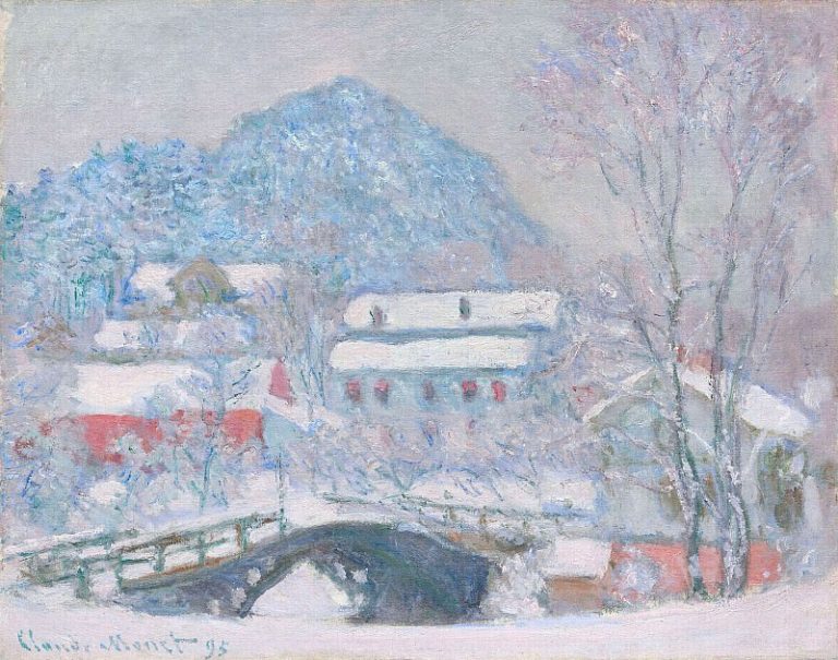 Норвегия, деревня Сандвикен в снегу картина