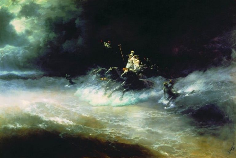 Путешествие Посейдона по морю 1894 212,5х318 картина