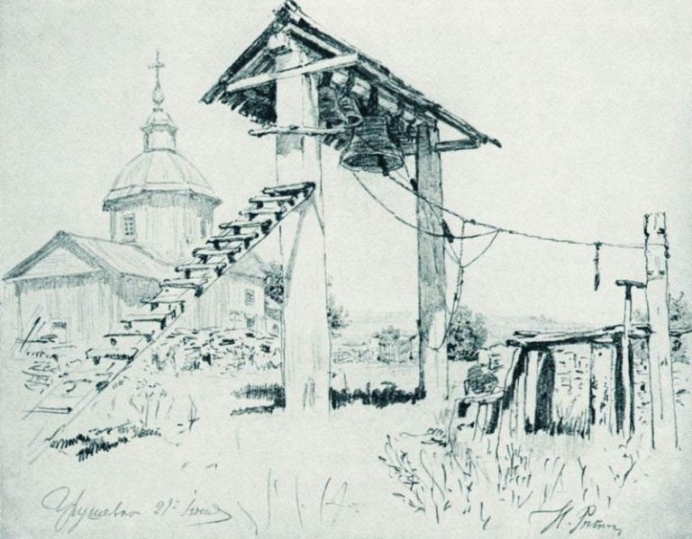 Церковь и колокольня в Чугуеве картина
