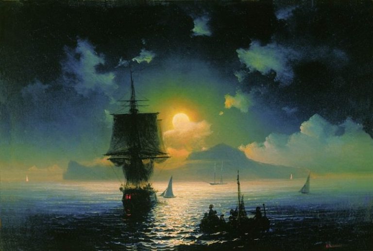 Лунная ночь на Капри 1841 26х38,5 картина