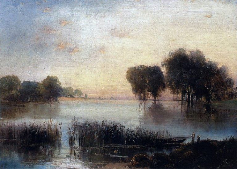 Пейзаж с рекой. 1880-е картина