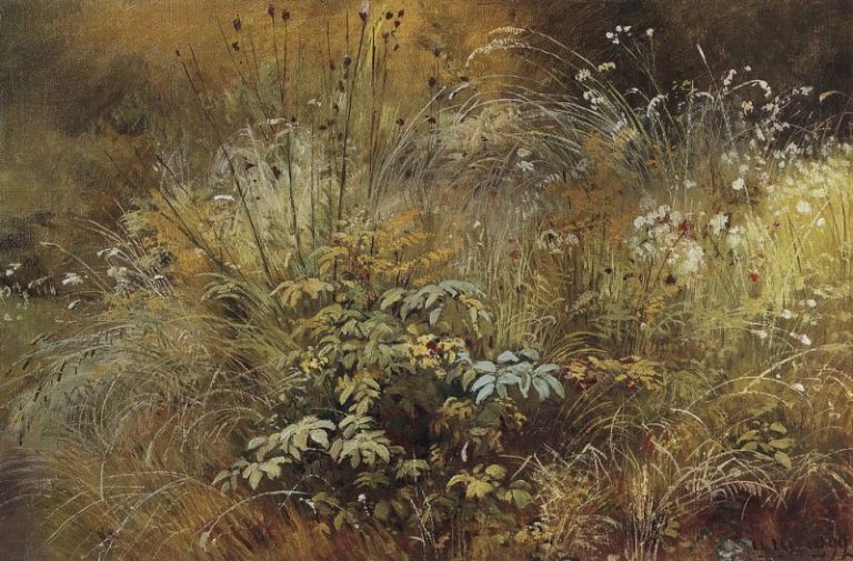 Травки. Этюд 1892 24. 7х39 картина