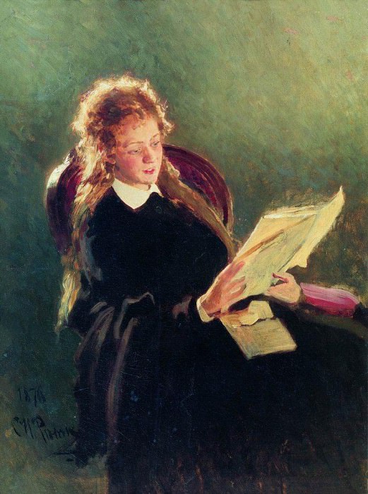 Читающая девушка картина