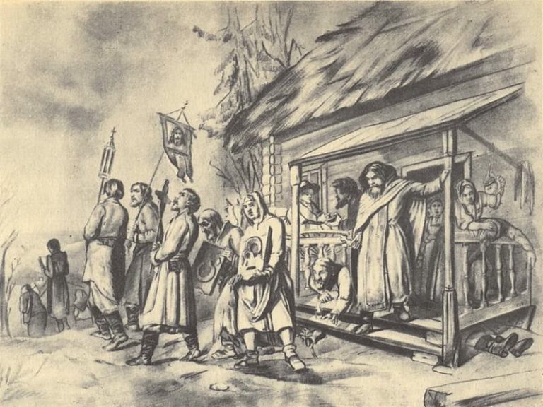 Сельский крестный ход на Пасхе. Эскиз картины. 1860. ГРМ картина