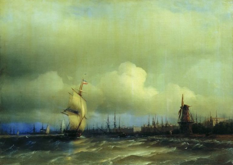 Вид Амстердама 1854 59,5х84,8 картина