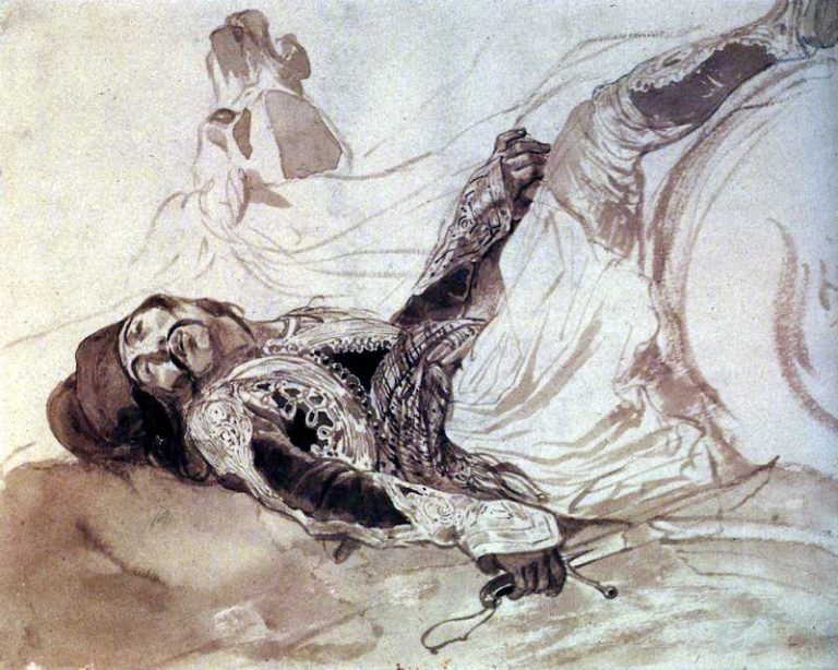 Раненый грек, упавший с лошади. 1835 картина